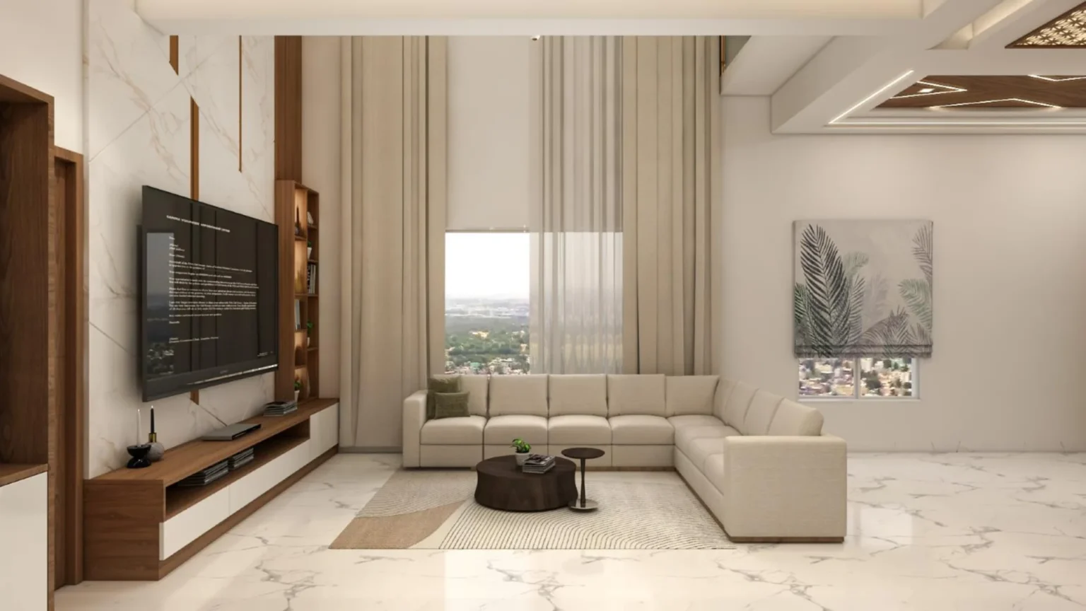 double height living room designs (17)