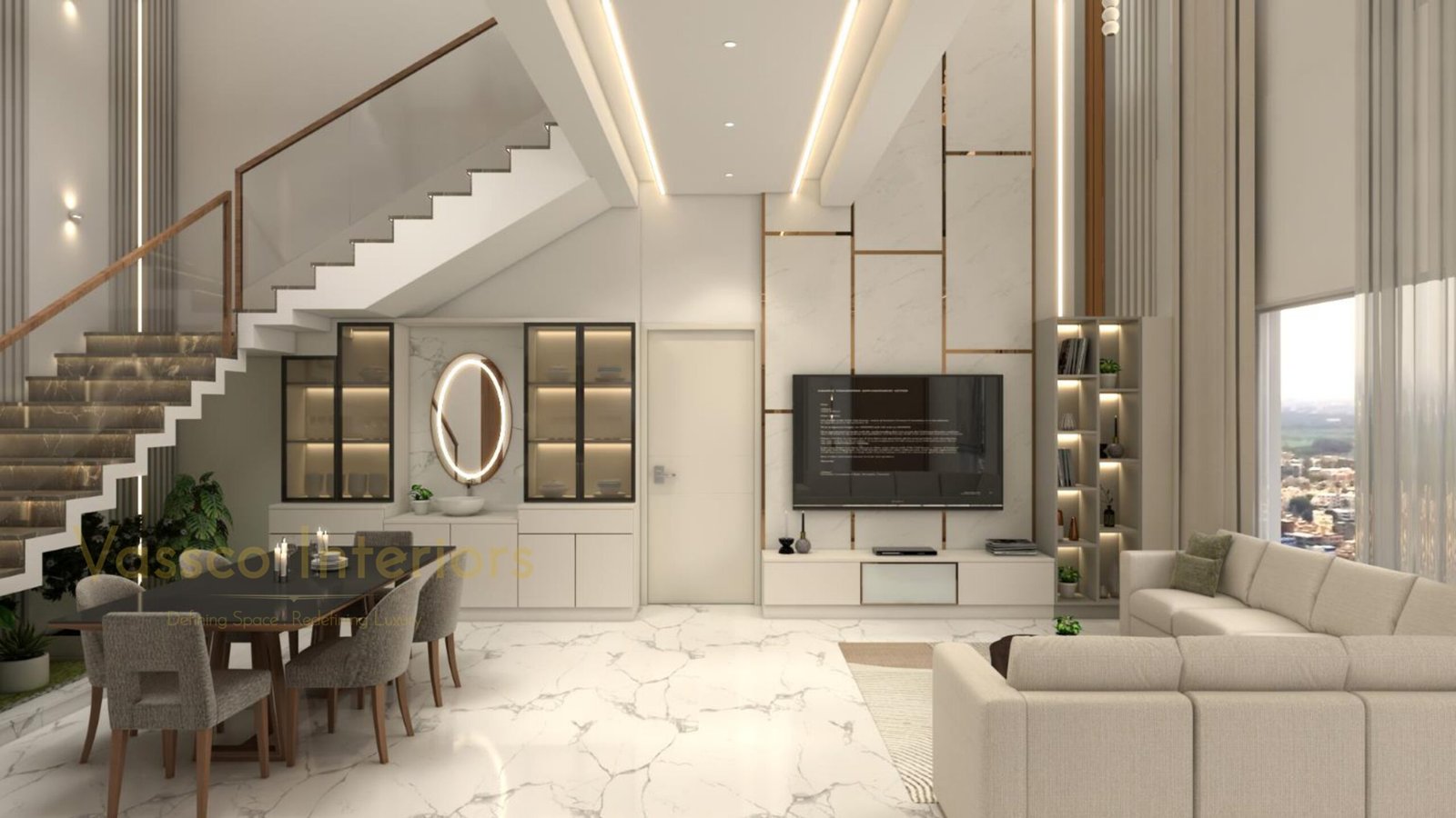 double height living area 3 5